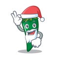 Santa green chili character cartoon