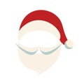 Santa hat and beard isolated background