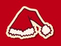 Santa hat, Christmas hand drawn design element Royalty Free Stock Photo