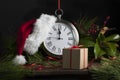 Santa Hat on Clock