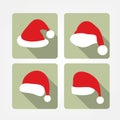 Santa hat flat icons Royalty Free Stock Photo