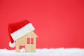 Santa hat with house model Royalty Free Stock Photo