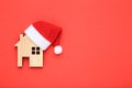 Santa hat with house model Royalty Free Stock Photo