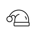 Black line icon for Santa Hat, santa and winter Royalty Free Stock Photo