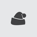Santa hat icon icon in a flat design in black color. Vector illustration eps10 Royalty Free Stock Photo