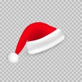 Santa hat. Isolated on white. Red hat for Christmas celebration. Vector