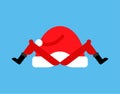 Santa Hat with legs. Christmas red cap. Xmas and New Year vector illustration