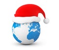 Santa Hat over Earth Globe Royalty Free Stock Photo