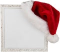 Santa Hat on Picture Frame - Isolated Royalty Free Stock Photo