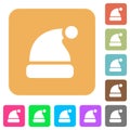 Santa hat rounded square flat icons Royalty Free Stock Photo