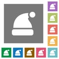 Santa hat square flat icons Royalty Free Stock Photo