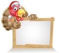 Santa hat turkey sign Royalty Free Stock Photo