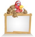 Santa Hat Turkey Sign Royalty Free Stock Photo