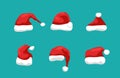 Santa hat vector christmas flat isolated illustration design. Santa claus cap xmas icon