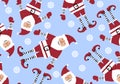 Santa hat winter seamless Christmas new year pattern for wrapping paper and fabrics and linens and kids clothes Royalty Free Stock Photo