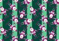 Santa hat winter seamless Christmas new year pattern for wrapping paper and fabrics and linens and kids clothes Royalty Free Stock Photo