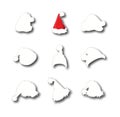 Santa hats doodles Royalty Free Stock Photo