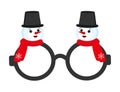Santa hats, elf and snowman, reindeer antlers, glasses. Set of New Year cliparts. Props for Christmas photo booth Royalty Free Stock Photo