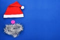 Santa hats with moustache. claus hat red