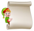 Santa Helper Elf Christmas Scroll Royalty Free Stock Photo