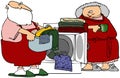 Santa Helping With Laundry