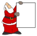 Santa holding a blank sign II Royalty Free Stock Photo