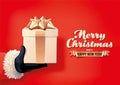 Santa Holding Christmas Gift Royalty Free Stock Photo