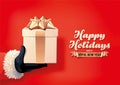 Santa Holding Christmas Gift Royalty Free Stock Photo