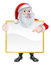 Santa Holding Sign