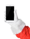 Santa holding smartphone