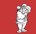 Santa illustration - cartoon character looking up