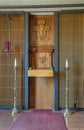 Small altar at San Lorenzo Seminary church, Santa Inez, CA, USA