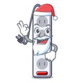 Santa isolated power strip with the mascot
