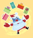 Santa Juggling Gifts Royalty Free Stock Photo