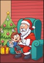 Santa and kid