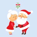 Santa kiss his wife Royalty Free Stock Photo