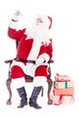 Santa launching paper airplane Royalty Free Stock Photo