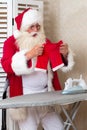 Santa with a laundry problem Royalty Free Stock Photo