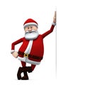 Santa leaning against a big sign Royalty Free Stock Photo