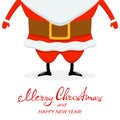 Santa legs with text Merry Christmas and Happy New Year