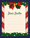 Santa letter template vector Royalty Free Stock Photo