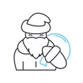 santa line icon, outline symbol, vector illustration, concept sign