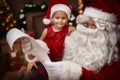 Santa with little girl Royalty Free Stock Photo