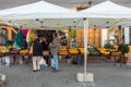 Santa Lucia, Gran Canaria in Spain - December 13, 2017: Fruit market on the street in Santa Lucia, a small village in Royalty Free Stock Photo