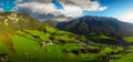 Santa Maddalena Santa Magdalena village with magical Dolomites mountains in background, Val di Funes valley, Trentino Alto Adige Royalty Free Stock Photo