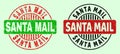SANTA MAIL Round Bicolor Stamps - Corroded Style
