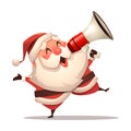 Santa Make Announcement with Megaphone Royalty Free Stock Photo
