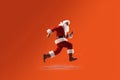 holiday man present gift red christmas run santa claus bag isolated. Generative AI.