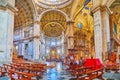 Santa Maria Assunta Cathedral transept panorama, on March 20 in Como, Italy
