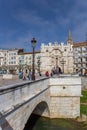 Santa Maria bridge and historic city gate in Burgos